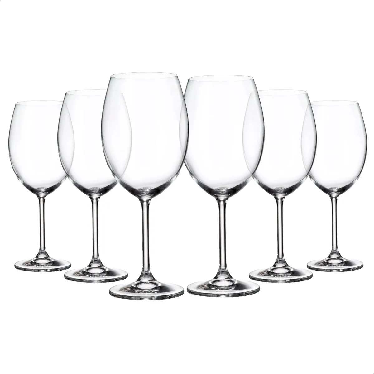 Jogo 6 taças de vinho cristal bohemia titanium vinho tinto 580ml grande cor transparente Jhamba
